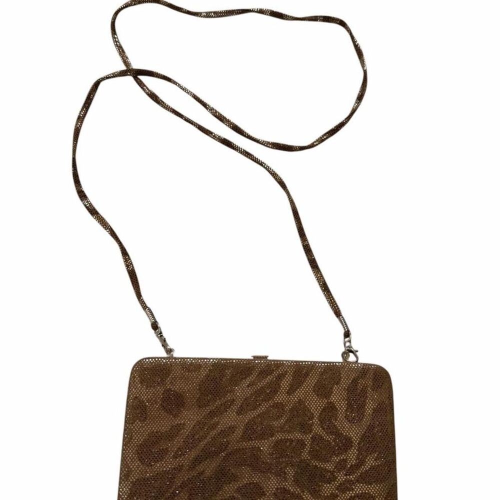 light pink with brown tint snakeskin print crossbody bag with adjustable strap